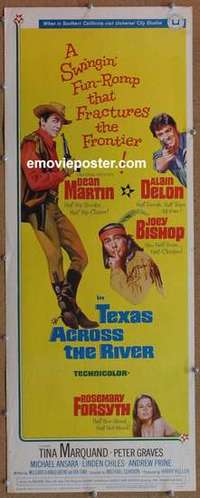 b613 TEXAS ACROSS THE RIVER insert movie poster '66 Dean Martin