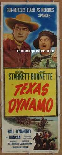 b614 TEXAS DYNAMO insert movie poster '50 Charles Starrett, Smiley