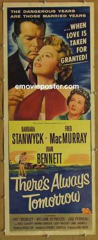 b620 THERE'S ALWAYS TOMORROW insert movie poster '56 Stanwyck