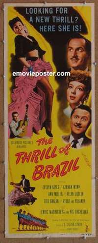 b631 THRILL OF BRAZIL insert movie poster '46 Evelyn Keyes, Wynn