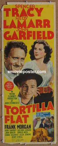 b637 TORTILLA FLAT insert movie poster '42 Spencer Tracy, Hedy Lamarr