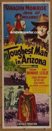 b638 TOUGHEST MAN IN ARIZONA insert movie poster '52 Vaugn Monroe