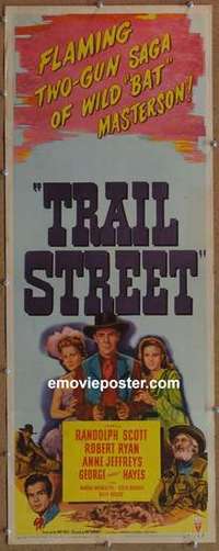 b639 TRAIL STREET insert movie poster '47 Randolph Scott, Ryan