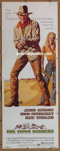 b640 TRAIN ROBBERS insert movie poster '73 John Wayne, Ann-Margret