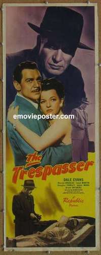 b641 TRESPASSER insert movie poster '47 solo Dale Evans!
