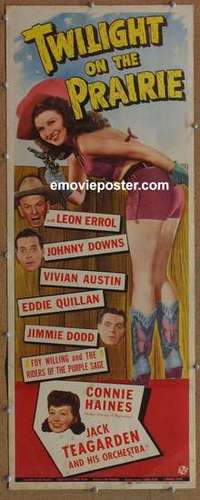b644 TWILIGHT ON THE PRAIRIE insert movie poster '44 Errol, Quillan