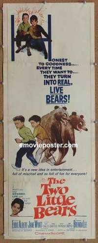 b648 TWO LITTLE BEARS insert movie poster '61 Eddie Albert, Jane Wyatt