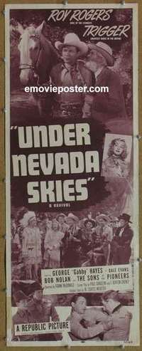 b650 UNDER NEVADA SKIES insert movie poster R52 Roy Rogers, Gabby