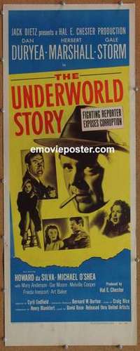 b654 UNDERWORLD STORY insert movie poster '50 Duryea, Marshall