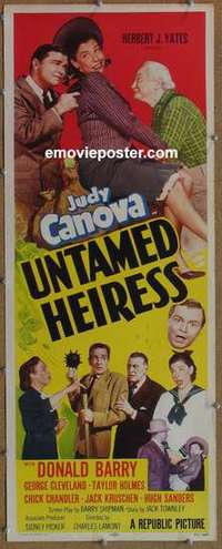 b656 UNTAMED HEIRESS insert movie poster '54 Judy Canova, Red Barry