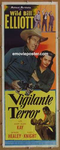 b661 VIGILANTE TERROR insert movie poster '53 Wild Bill Elliott