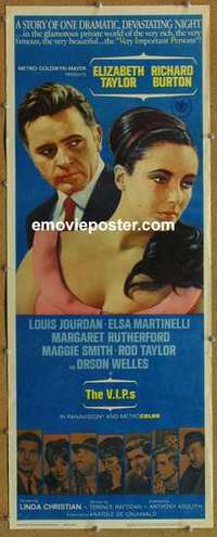 b664 VIPs insert movie poster '63 Elizabeth Taylor, Burton, Jourdan