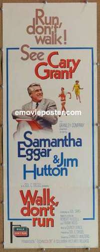 b666 WALK DON'T RUN insert movie poster '66 Cary Grant, Samantha Eggar