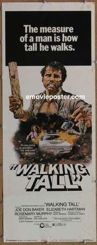 b668 WALKING TALL insert movie poster '73 Joe Don Baker, classic!