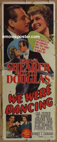 b676 WE WERE DANCING insert movie poster '42 Norma Shearer, Douglas