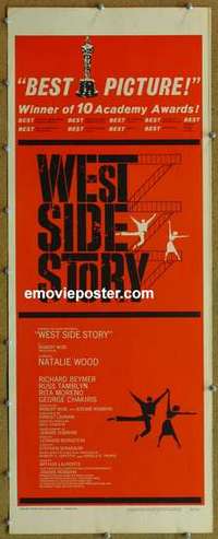 b678 WEST SIDE STORY insert movie poster '62 Natalie Wood, Rita Moreno