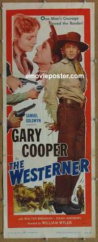 b679 WESTERNER insert movie poster R54 Gary Cooper, Brennan