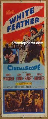 b681 WHITE FEATHER insert movie poster '55 Robert Wagner, Debra Paget