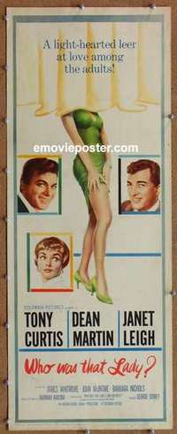 b684 WHO WAS THAT LADY insert movie poster '60 Curtis & Leigh!