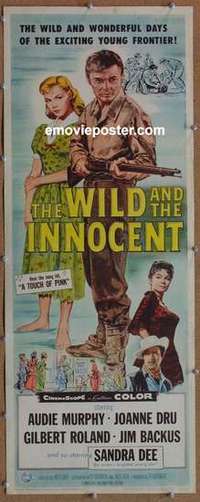 b688 WILD & THE INNOCENT insert movie poster '59 Audie Murphy, Dru