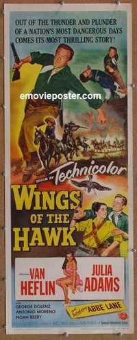 b692 WINGS OF THE HAWK insert movie poster '53 Van Heflin, Boetticher
