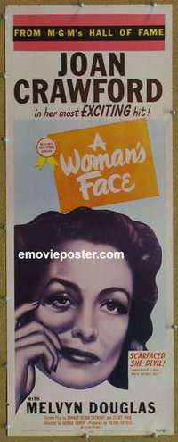 b699 WOMAN'S FACE insert movie poster R54 Joan Crawford, Douglas