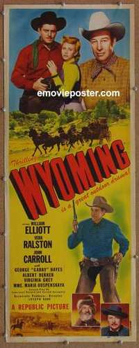 b704 WYOMING insert movie poster '47 Wild Bill Elliott, Ralston