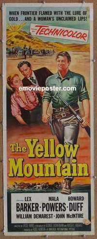 b706 YELLOW MOUNTAIN insert movie poster '54 Lex Barker, Mala Powers