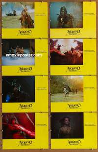 c075 ARCHER FUGITIVE FROM THE EMPIRE 8 Spanish/English movie lobby cards '81
