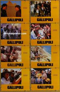 c319 GALLIPOLI 8 Spanish/English movie lobby cards '81 Peter Weir