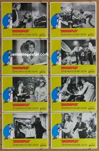 c212 CROSSPLOT 8 movie lobby cards '70 Roger Moore spy thriller!