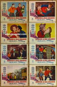 c235 DENVER & RIO GRANDE 8 movie lobby cards '52 Edmond O'Brien