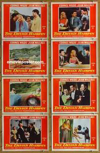 c237 DEVIL'S HAIRPIN 8 movie lobby cards '57 Cornel Wilde, car racing!