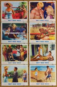 c245 DON'T MAKE WAVES 8 movie lobby cards '67 Tony Curtis, Sharon Tate