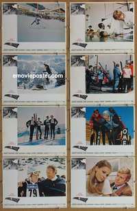 c246 DOWNHILL RACER 8 movie lobby cards '69 classic skiing image!