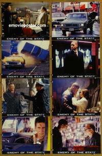 c258 ENEMY OF THE STATE 8 movie lobby cards '98 Will Smith, Gene Hackman
