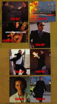 c269 FACE/OFF 8 movie lobby cards '97 John Travolta, Nicholas Cage