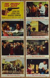 c276 FASTEST GUN ALIVE 8 movie lobby cards '56 Glenn Ford, Crain