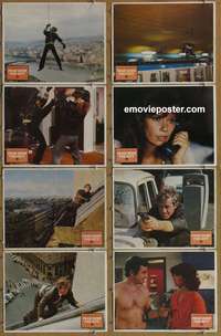 c597 NIGHT CALLER 8 movie lobby cards '75 Jean-Paul Belmondo