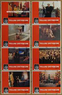 c279 FELLINI SATYRICON 8 movie lobby cards '70 Italian, cult classic!