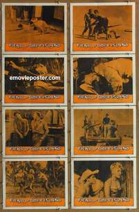 c284 FIEND OF DOPE ISLAND 8 movie lobby cards '59 Bruce Bennett, drugs!