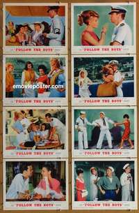 c300 FOLLOW THE BOYS 8 movie lobby cards '63 Connie Francis sings!