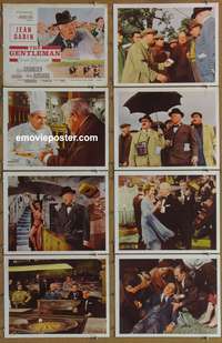 c326 GENTLEMAN FROM EPSOM 8 movie lobby cards '62 Jean Gabin, French!