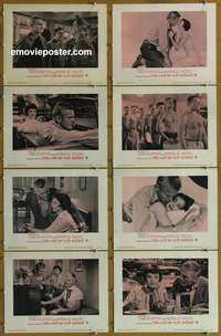 c335 GIRL HE LEFT BEHIND 8 movie lobby cards '56 Hunter, Natalie Wood