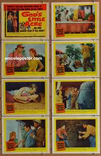 c340 GOD'S LITTLE ACRE 8 movie lobby cards '58 Robert Ryan, Aldo Ray