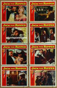 c435 JACK THE RIPPER 8 movie lobby cards '60 Lee Patterson, Byrne