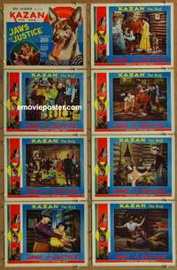 c439 JAWS OF JUSTICE 8 movie lobby cards '33 Kazan the German Shepherd!