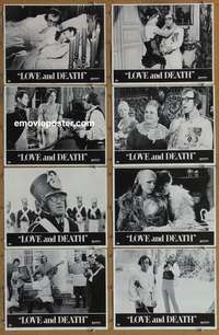 c505 LOVE & DEATH 8 movie lobby cards 75 Woody Allen, Diane Keaton
