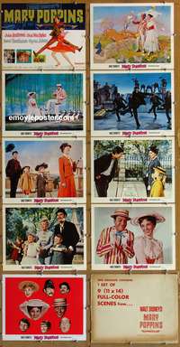 c022 MARY POPPINS 9 movie lobby cards '64 Julie Andrews, Walt Disney