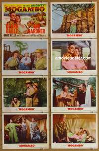 c554 MOGAMBO 8 movie lobby cards '53 Clark Gable, Grace Kelly, Africa!